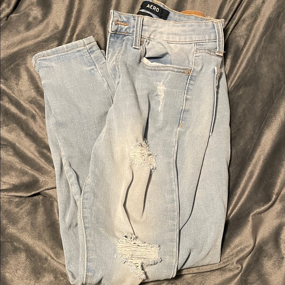 Aero Light Blue Distressed Jeans